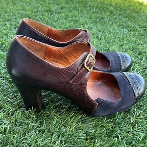 Chie Mihara Woman Shoe Size 6 EU 36 Suede Leather Strap Chunky Heel Platform